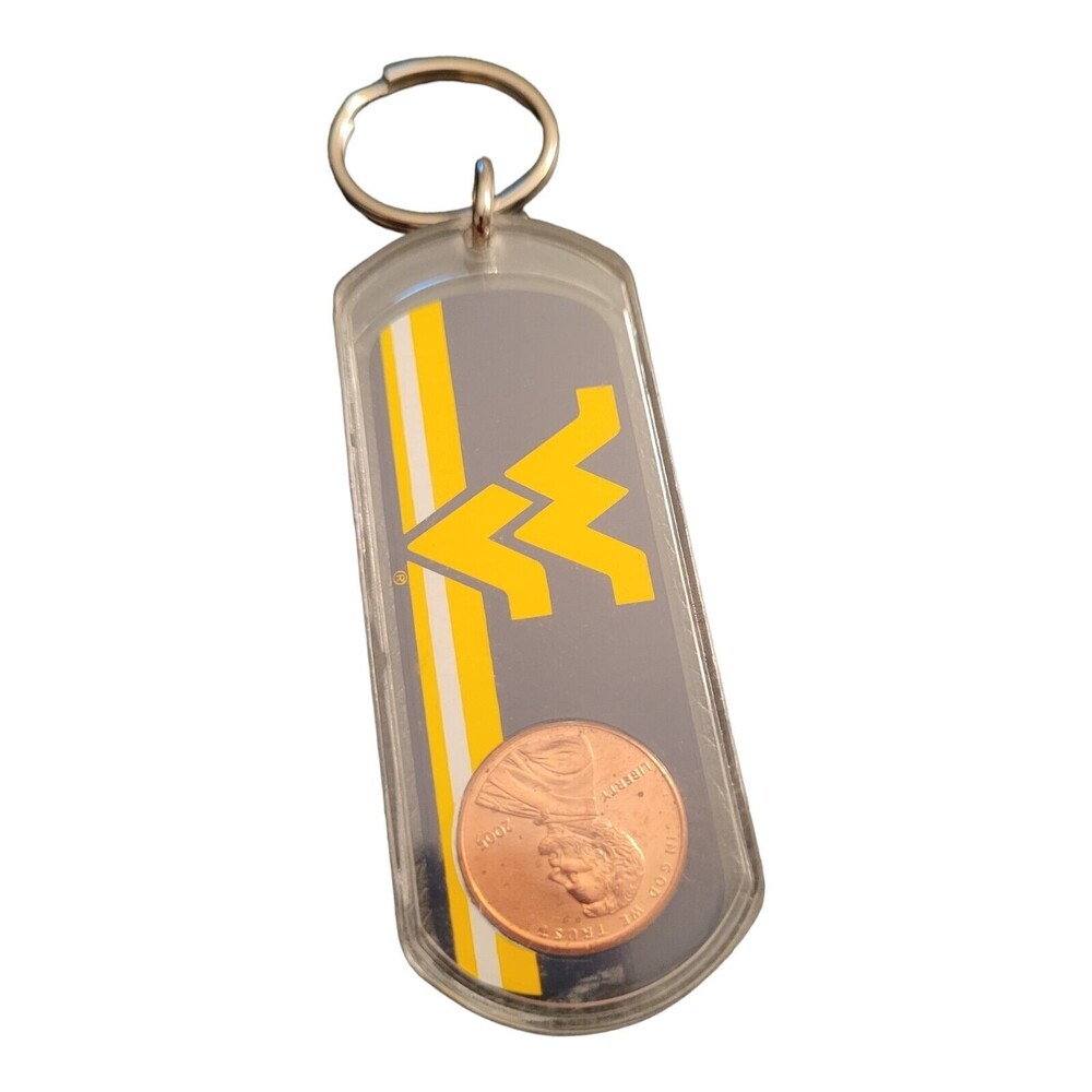 West Virginia Mountaineers Lucky Penny Keychain Free Shipping
